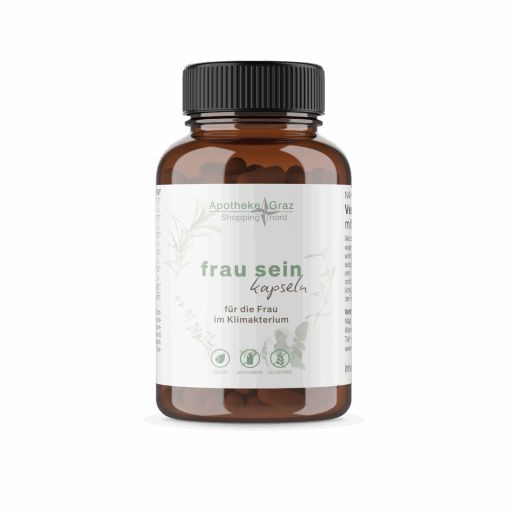 Produktbild der Eigenmarke FRAU SEIN Kapseln, für die Frau im Klimakterium